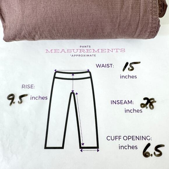 Vuori Womens Ripstop Pant Measures S VW401 Athleisure Light Terracotta - Picture 7 of 7
